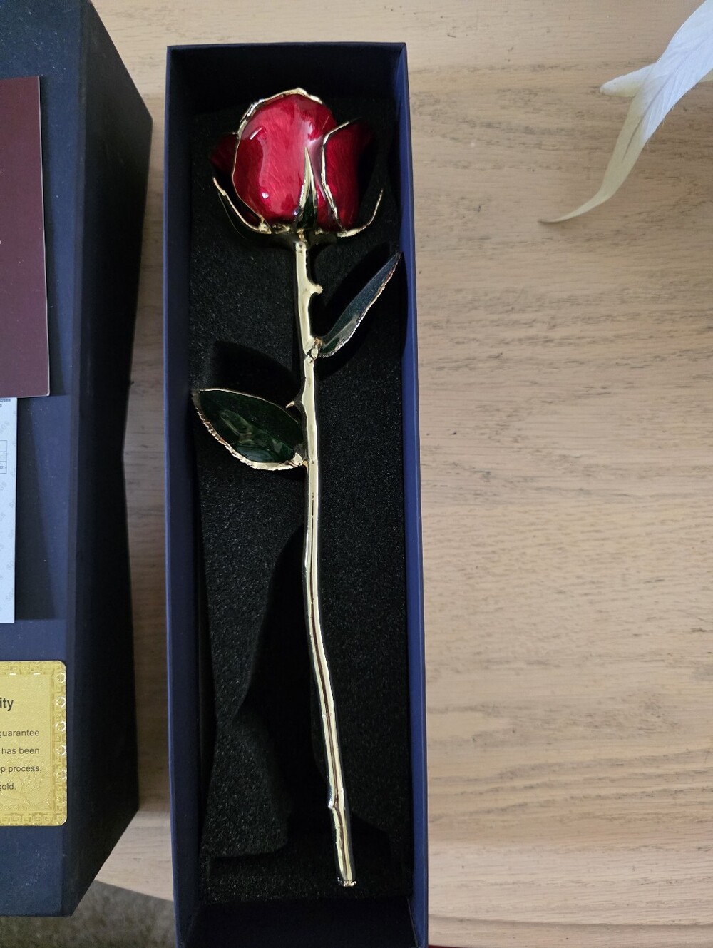 Gold-Plated Red Rose Decorative Keepsake